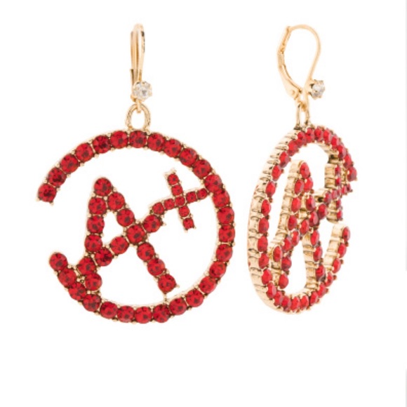 ♥️✨BETSEY JOHNSON A Plus Red Rhinestone Crystal Drop Earrings - Picture 8 of 8